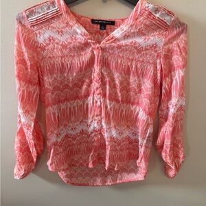 Zac & Rachel Pink Smocked 3/4 Sleeve Blouse. Excellent condition.  #A0014
